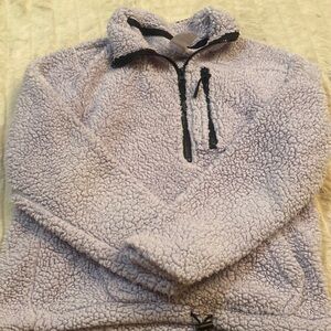 No boundaries zip-up fluffy lavender jacket size small barely worn